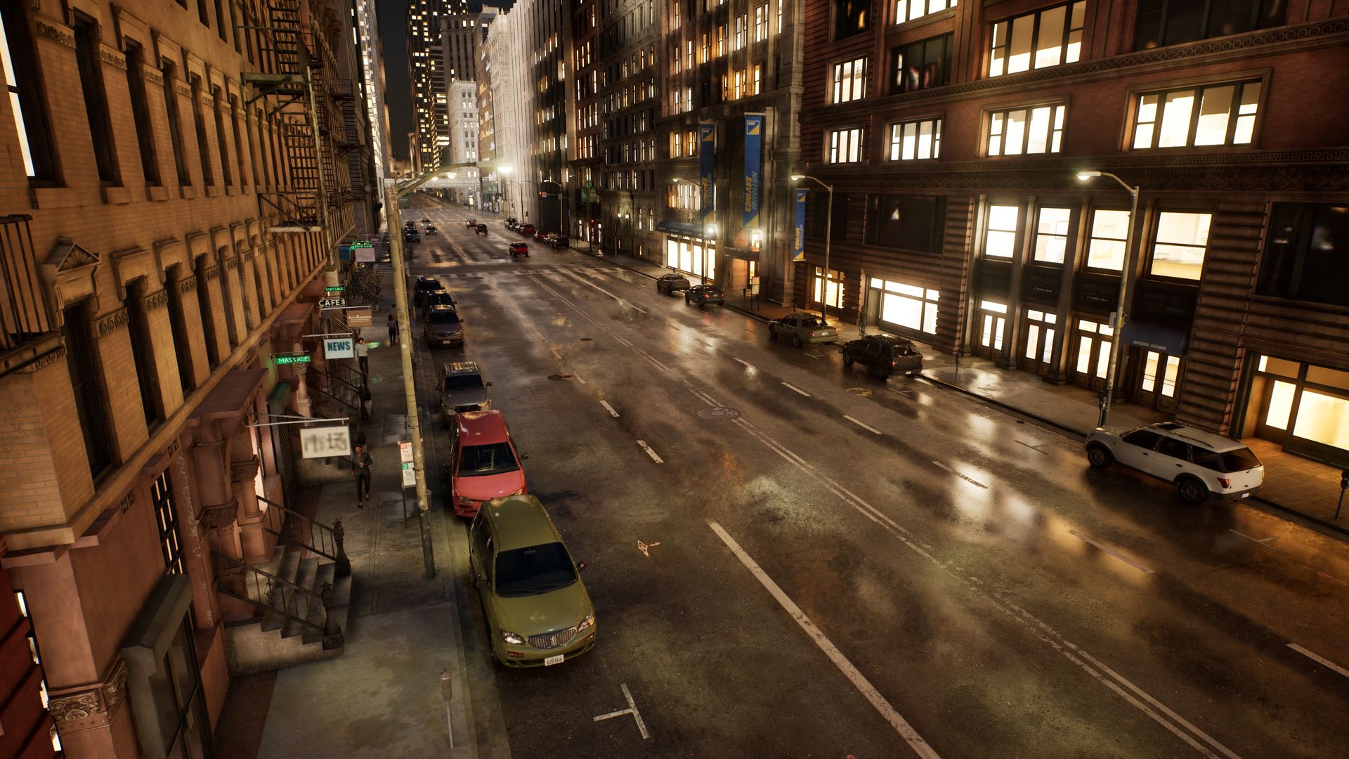 A mid-block camera at night