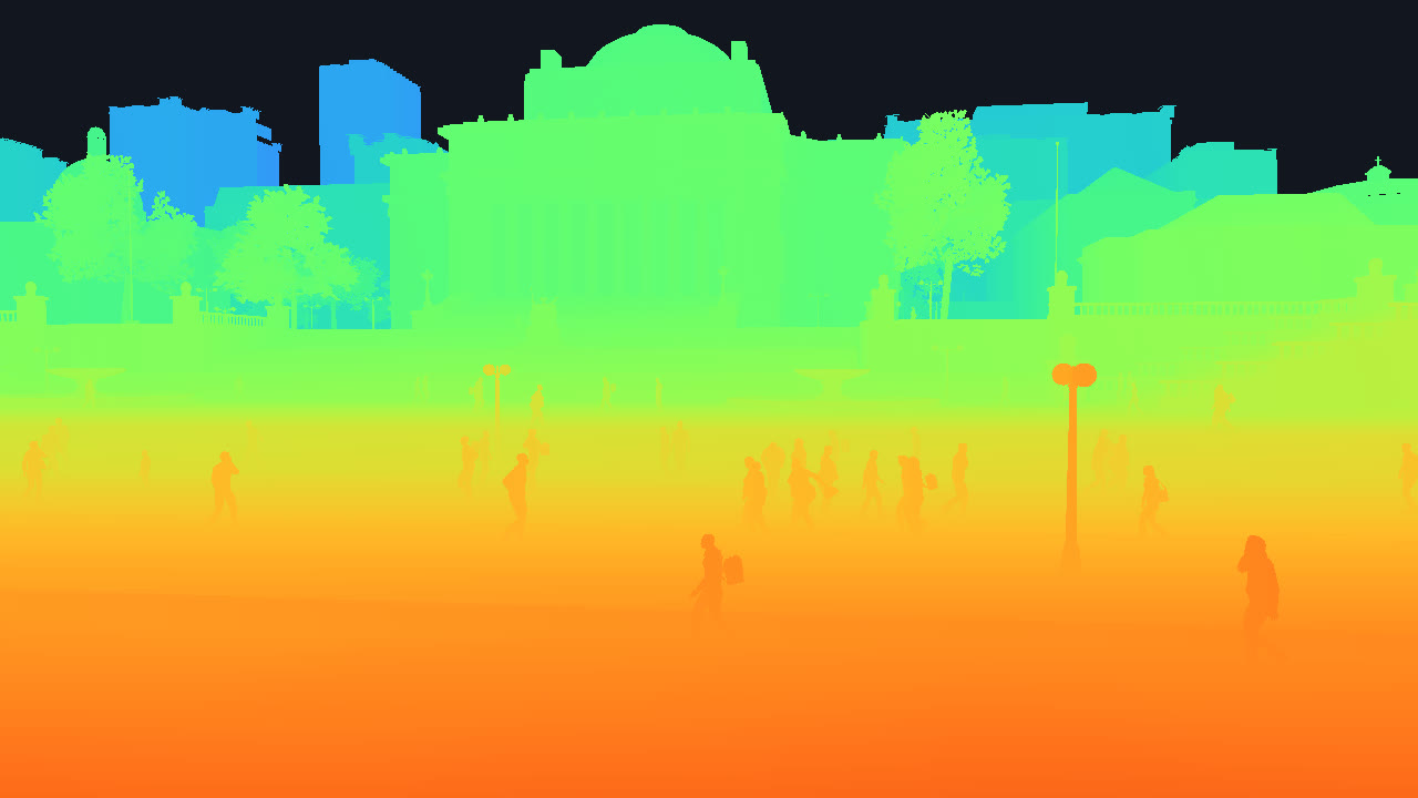 The depth of the same step, colour-mapped