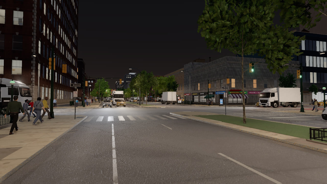 The view up Lenox Ave at dusk