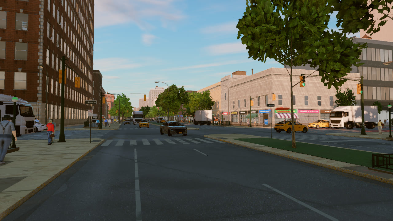 The view up Lenox Ave at golden hour