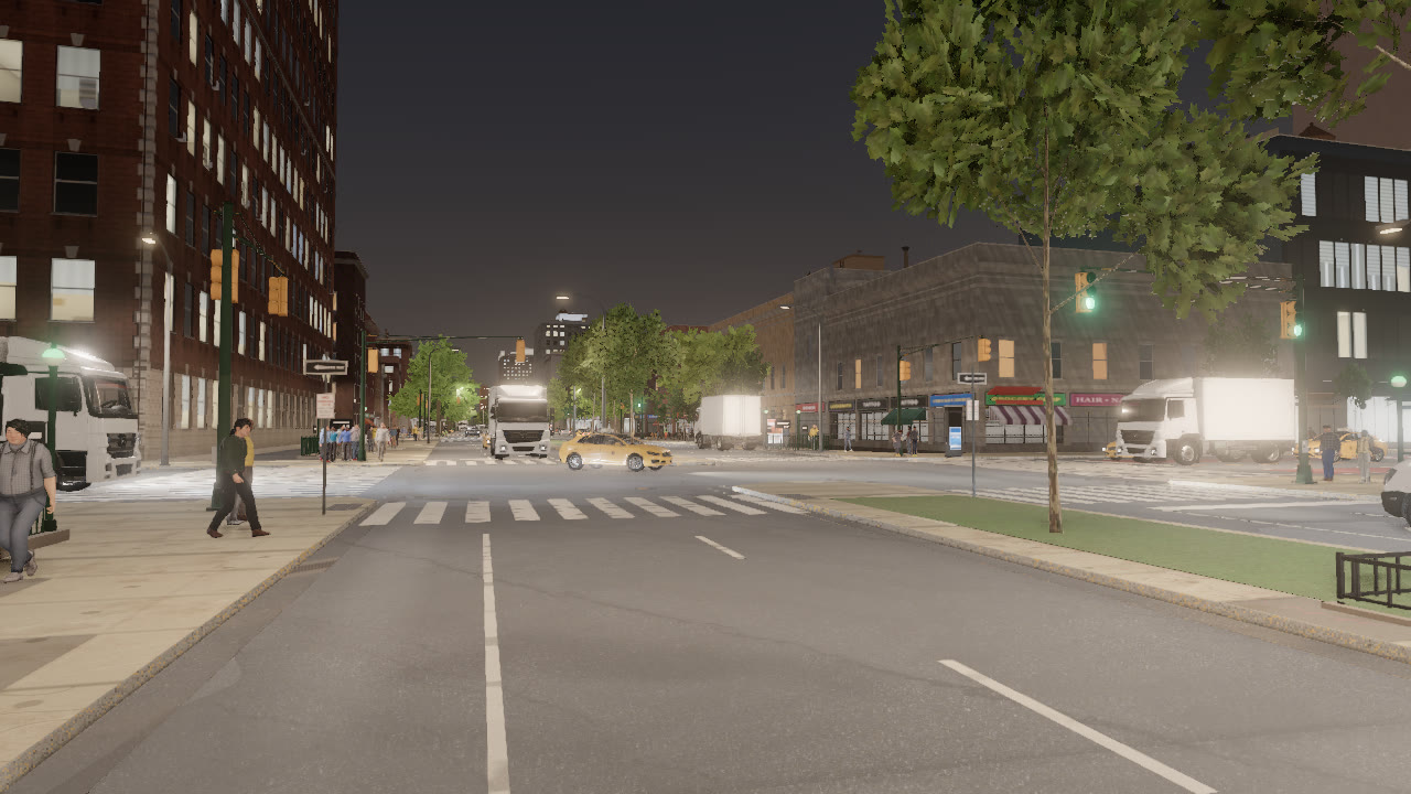The view up Lenox Ave at night