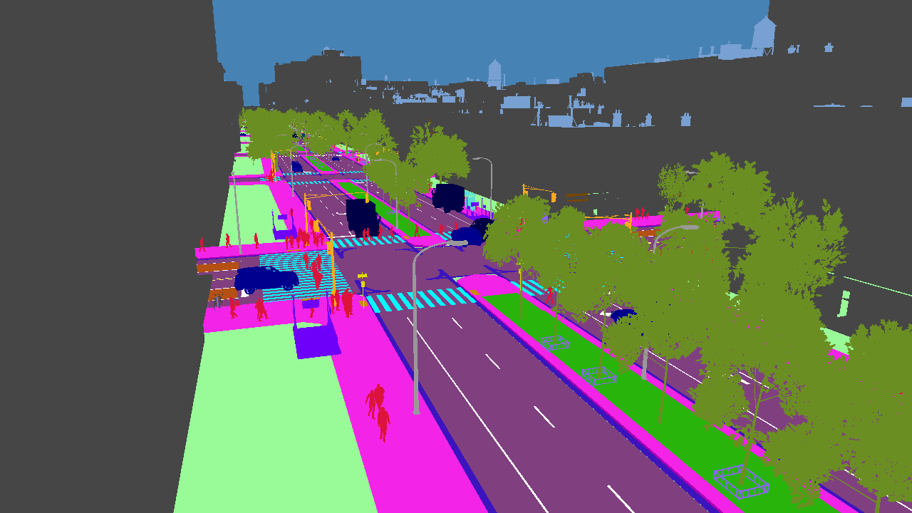 The semantic segmentation of the same step in the class palette
