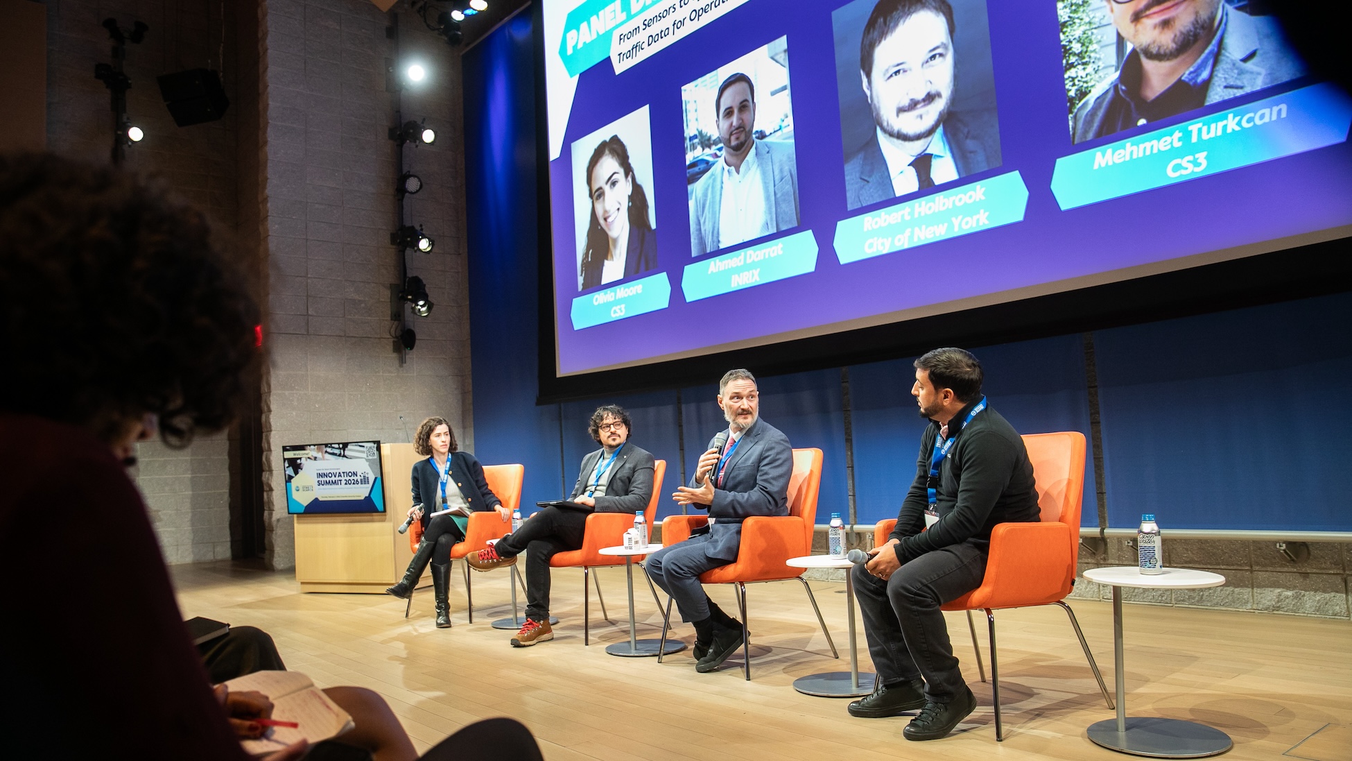 Mehmet Kerem Turkcan speaking on the real-time traffic analysis panel at the 2026 CS3 Innovation Summit